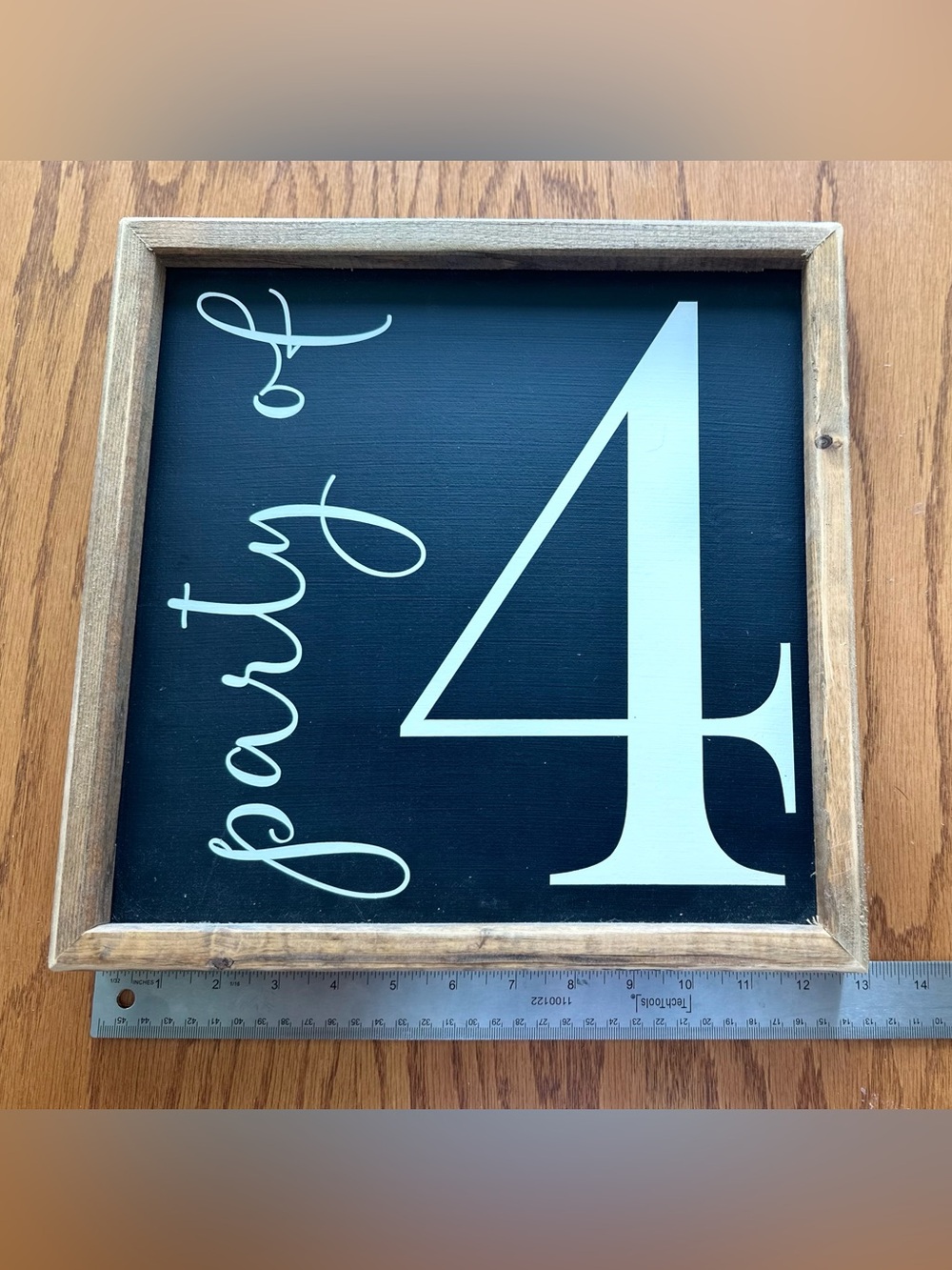 Black & Cream Number 4 Framed Wall Art Sign